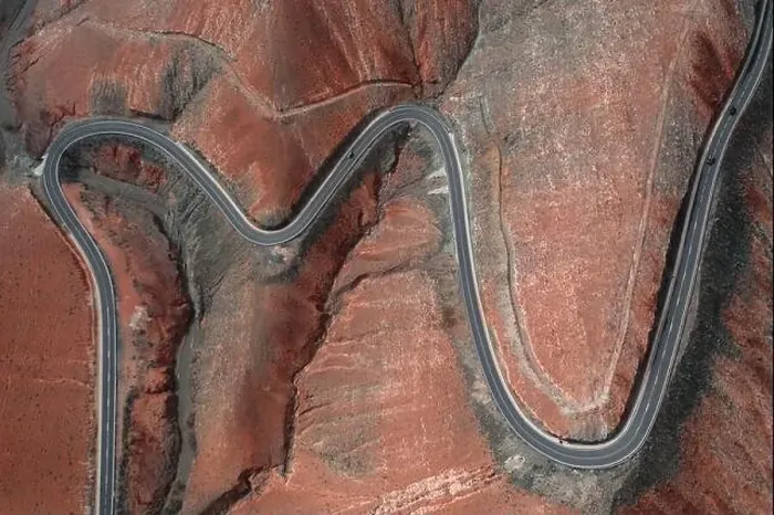 Framed Print : Aerial Drone Photo of Road Framed Print : Aerial Drone Photo of Road