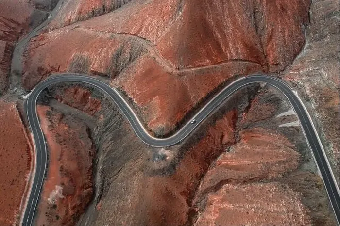 Framed Print : Aerial Drone Photo of Road Framed Print : Aerial Drone Photo of Road