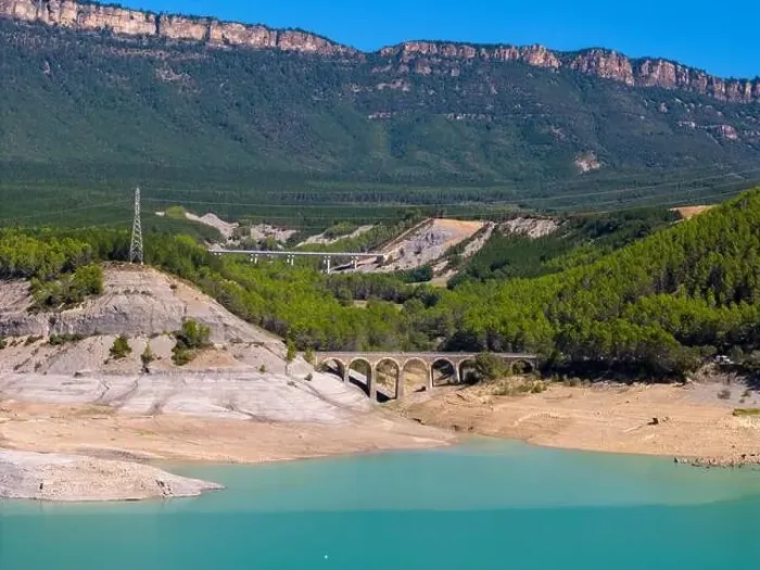 Framed Print : This aerial drone photo shows the beautiful lake Aragon in the Spanish Pyrenees Framed Print : This aerial drone photo shows the beautiful lake Aragon in the Spanish Pyrenees