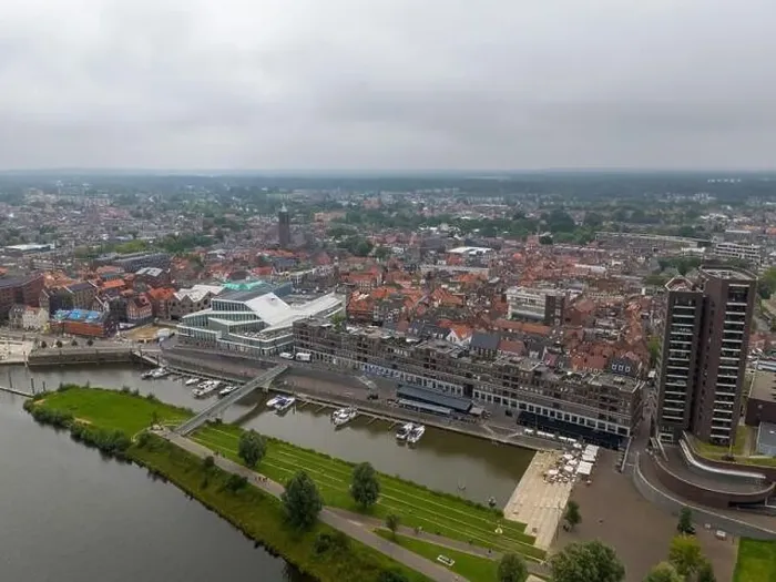 Framed Print : Aerial drone photo of the skyline in Venlo Framed Print : Aerial drone photo of the skyline in Venlo