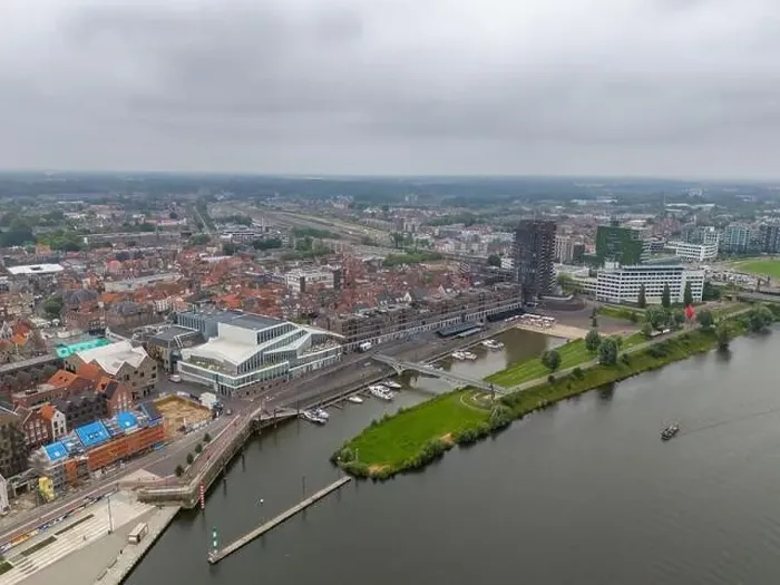 Framed Print : Aerial drone photo of the skyline in Venlo Framed Print : Aerial drone photo of the skyline in Venlo