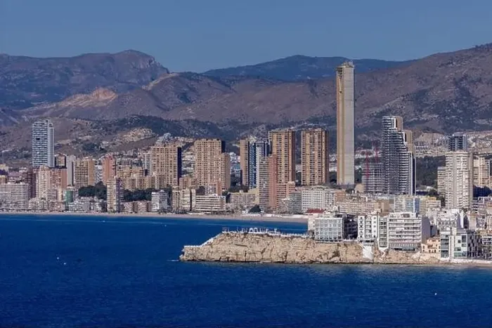 Framed Print : Aerial drone photo of the town of Benidorm in Spain in the summer time showing high rise apartments Framed Print : Aerial drone photo of the town of Benidorm in Spain in the summer time showing high rise apartments