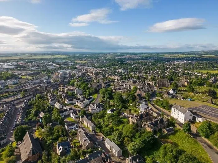 Framed Print : Aerial drone photo of the town centre in Stirling, Scotland. Enjoy the beautiful skyline early in the morning Framed Print : Aerial drone photo of the town centre in Stirling, Scotland. Enjoy the beautiful skyline early in the morning