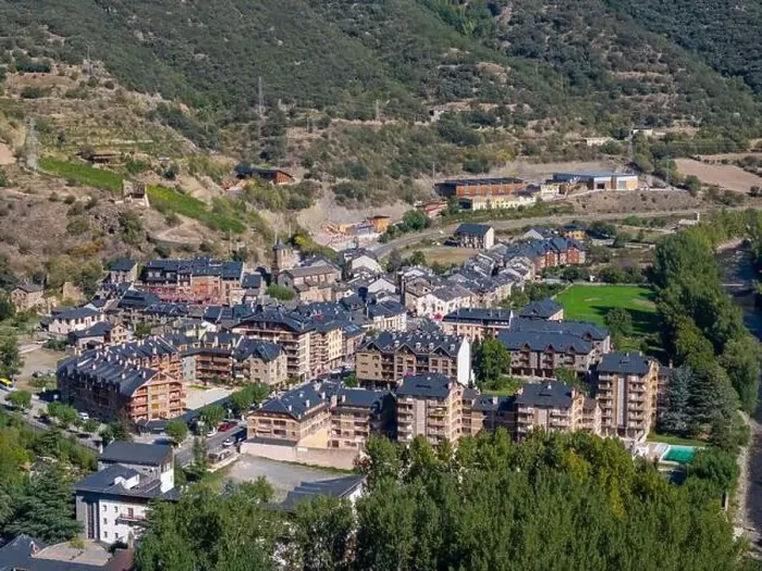 Framed Print : Aerial drone photo of the town named Rialp in the region of Lerida Framed Print : Aerial drone photo of the town named Rialp in the region of Lerida