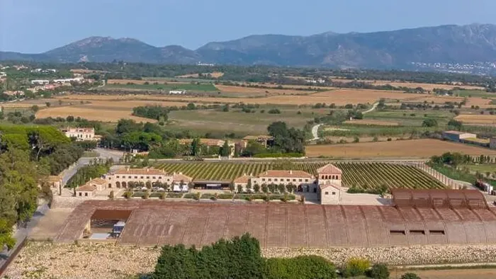 Framed Print : Aerial drone photo of a wine house in the country side of Spain, near the village of Peralada Framed Print : Aerial drone photo of a wine house in the country side of Spain, near the village of Peralada