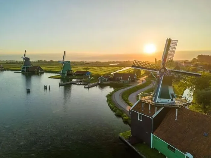 Framed Print : Aerial drone photo of the Zaanse Schans Framed Print : Aerial drone photo of the Zaanse Schans