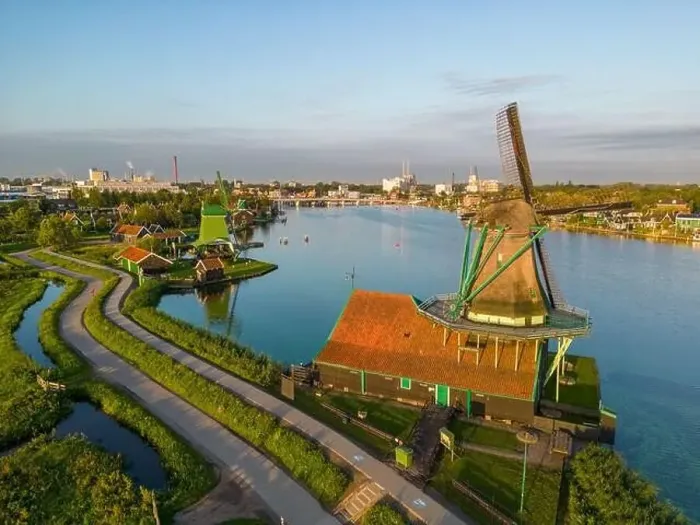 Framed Print : Aerial drone photo of the Zaanse Schans Framed Print : Aerial drone photo of the Zaanse Schans