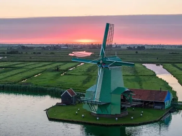 Framed Print : Aerial drone photo of the Zaanse Schans Framed Print : Aerial drone photo of the Zaanse Schans