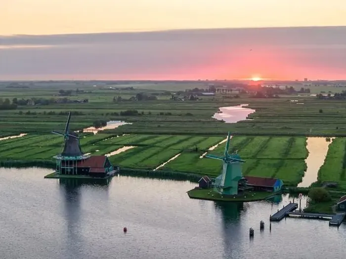 Framed Print : Aerial drone photo of the Zaanse Schans Framed Print : Aerial drone photo of the Zaanse Schans