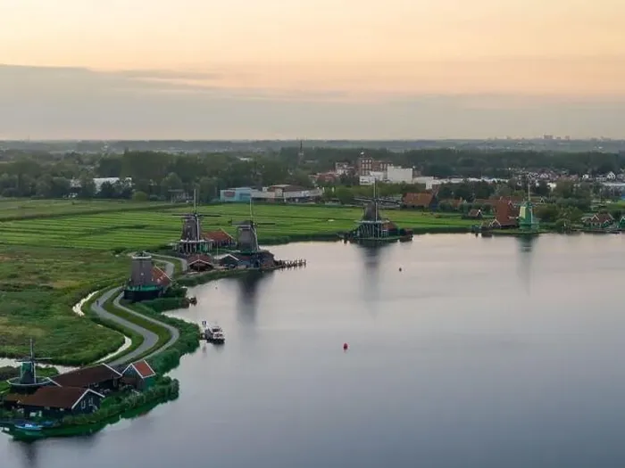 Framed Print : Aerial drone photo of the Zaanse Schans Framed Print : Aerial drone photo of the Zaanse Schans