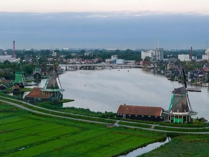 Framed Print : Aerial drone photo of the Zaanse Schans Framed Print : Aerial drone photo of the Zaanse Schans