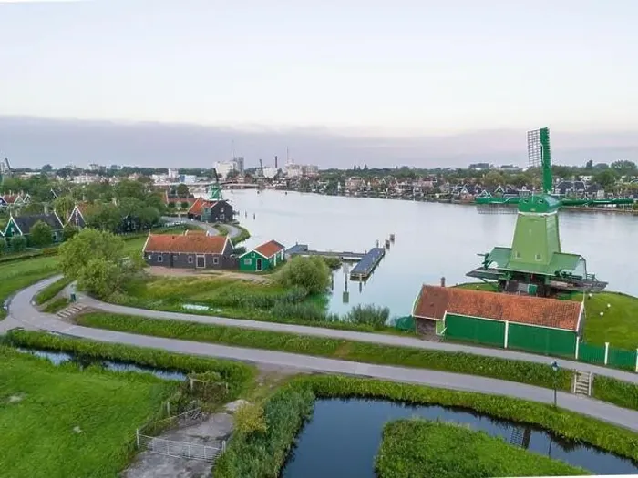 Framed Print : Aerial drone photo of the Zaanse Schans Framed Print : Aerial drone photo of the Zaanse Schans