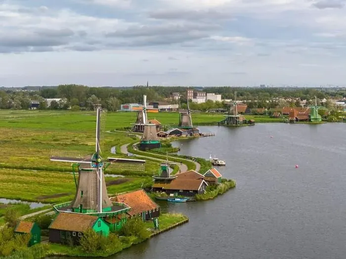 Framed Print : Aerial drone photo of the Zaanse Schans Framed Print : Aerial drone photo of the Zaanse Schans