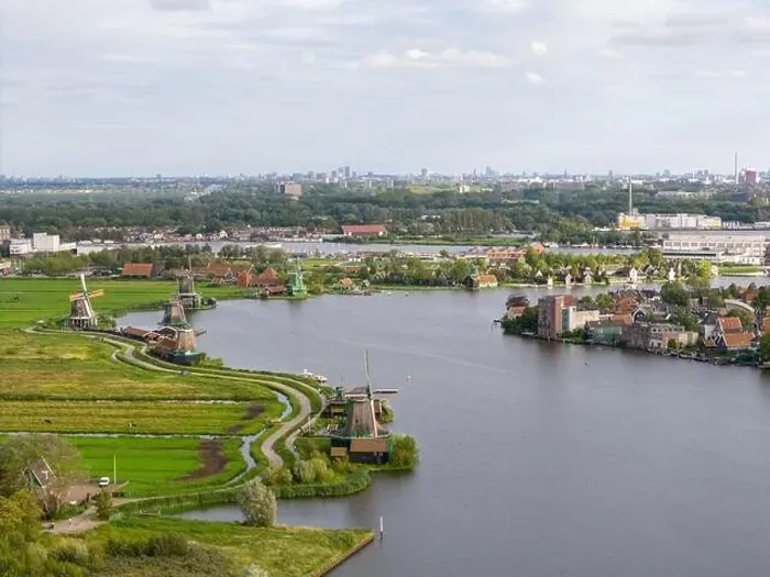 Framed Print : Aerial drone photo of the Zaanse Schans Framed Print : Aerial drone photo of the Zaanse Schans