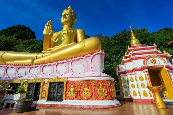Framed Print : Aerial drone point of view landscape of Wat Khao Rang a buddhist Thai temple on the island of Phuket, Thailand Framed Print : Aerial drone point of view landscape of Wat Khao Rang a buddhist Thai temple on the island of Phuket, Thailand