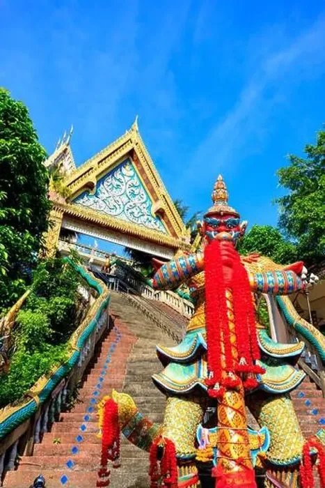 Framed Print : Aerial drone point of view landscape of Wat Khao Rang a buddhist Thai temple on the island of Phuket, Thailand Framed Print : Aerial drone point of view landscape of Wat Khao Rang a buddhist Thai temple on the island of Phuket, Thailand