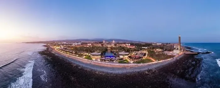 Framed Print : Aerial drone of the popular resort town of Meloneras Framed Print : Aerial drone of the popular resort town of Meloneras