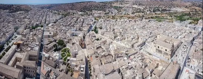 Framed Print : Aerial drone shot of the baroque town of Scicli, Province of Ragusa, south east Sicily Framed Print : Aerial drone shot of the baroque town of Scicli, Province of Ragusa, south east Sicily
