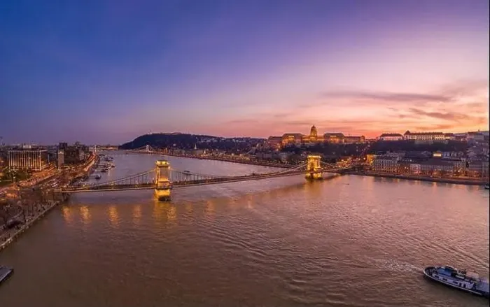 Framed Print : Aerial drone shot of Buda castle on Buda Hill during Budapest sunset Framed Print : Aerial drone shot of Buda castle on Buda Hill during Budapest sunset