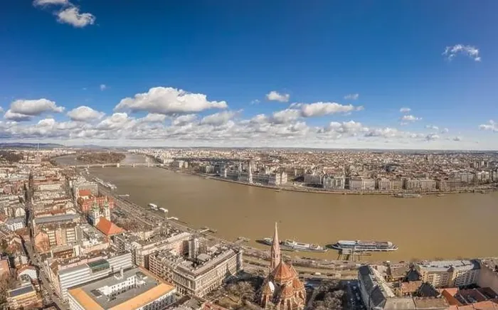 Framed Print : Aerial drone shot of Hungarian Parliament with clouds by Danube in Budapest Winter morning Framed Print : Aerial drone shot of Hungarian Parliament with clouds by Danube in Budapest Winter morning