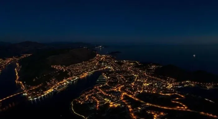 Framed Print : Aerial drone shot of Port Gruz in Dubrovnik in Croatia summer dusk Framed Print : Aerial drone shot of Port Gruz in Dubrovnik in Croatia summer dusk