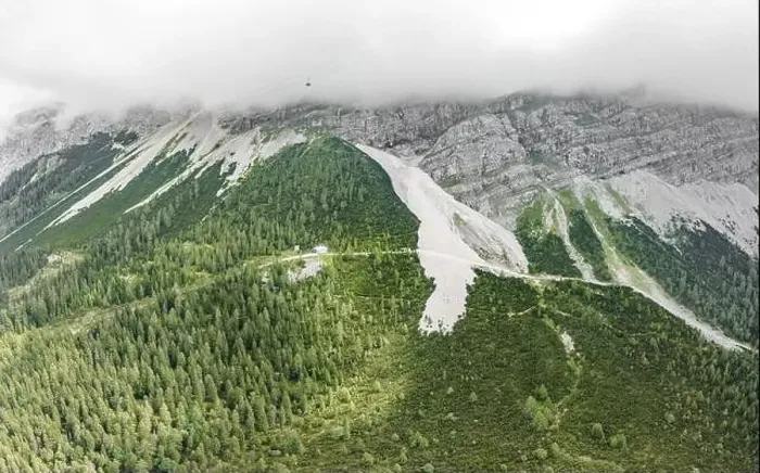 Framed Print : Aerial drone shot of Riffelriss Cogwheel glacier train staiton on Zugspitze in Germany Framed Print : Aerial drone shot of Riffelriss Cogwheel glacier train staiton on Zugspitze in Germany
