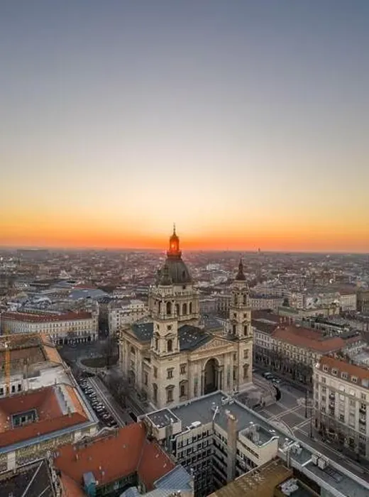 Framed Print : Aerial drone shot of St. Stephen Basilica at Budapest dawn sunrise in morning Framed Print : Aerial drone shot of St. Stephen Basilica at Budapest dawn sunrise in morning