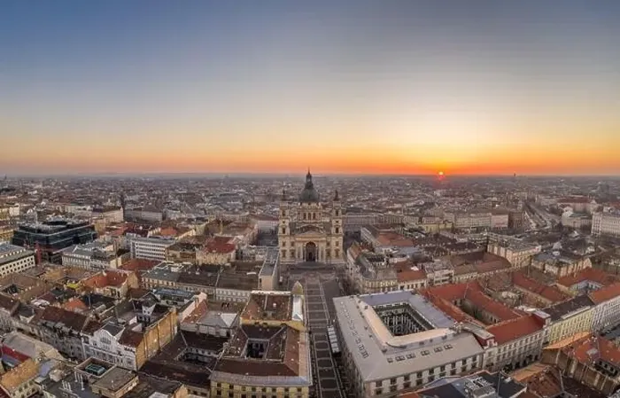 Framed Print : Aerial drone shot of St. Stephen Basilica at Budapest dawn sunrise in morning Framed Print : Aerial drone shot of St. Stephen Basilica at Budapest dawn sunrise in morning