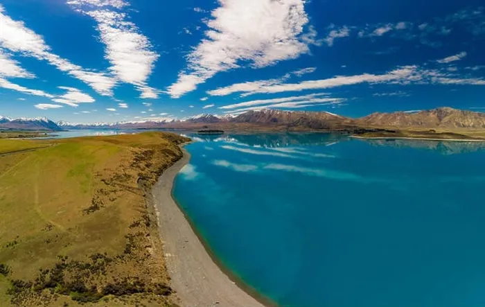 Framed Print : Aerial drone shots of beautiful Lake Tekapo with reflection of sky and mountains, New Zealand Framed Print : Aerial drone shots of beautiful Lake Tekapo with reflection of sky and mountains, New Zealand