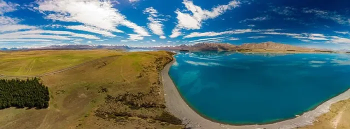 Framed Print : Aerial drone shots of beautiful Lake Tekapo with reflection of sky and mountains, New Zealand Framed Print : Aerial drone shots of beautiful Lake Tekapo with reflection of sky and mountains, New Zealand