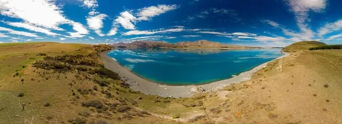 Framed Print : Aerial drone shots of beautiful Lake Tekapo with reflection of sky and mountains, New Zealand Framed Print : Aerial drone shots of beautiful Lake Tekapo with reflection of sky and mountains, New Zealand