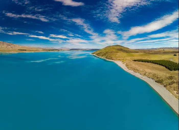 Framed Print : Aerial drone shots of beautiful Lake Tekapo with reflection of sky and mountains, New Zealand Framed Print : Aerial drone shots of beautiful Lake Tekapo with reflection of sky and mountains, New Zealand