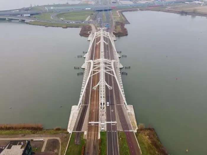 Framed Print : Aerial drone video of the Enneus Heermabrug in Amsterdam Framed Print : Aerial drone video of the Enneus Heermabrug in Amsterdam