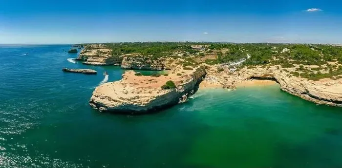 Framed Print : Aerial drone view of the Albandeira Beach (Praia da Albandeira) in Lagoa, Algarve, Portugal Framed Print : Aerial drone view of the Albandeira Beach (Praia da Albandeira) in Lagoa, Algarve, Portugal