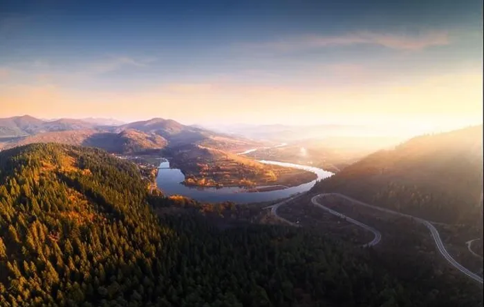 Framed Print : Aerial drone view over the autumn mountains with mountain road serpentine, river and forest. Landscape photography Framed Print : Aerial drone view over the autumn mountains with mountain road serpentine, river and forest. Landscape photography