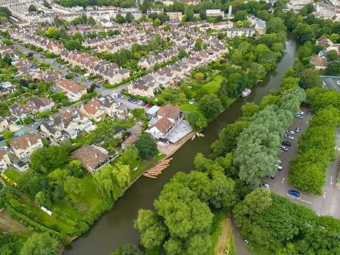 Framed Print : Aerial Drone View of The Bath Boating Station, situated on the River Avon, just outside the centre of Bath Framed Print : Aerial Drone View of The Bath Boating Station, situated on the River Avon, just outside the centre of Bath