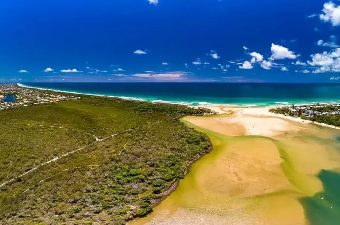 Framed Print : Aerial drone view of beach and Currimundi Lake, Caloundra, Sunshine Coast, Queensland, Australia Framed Print : Aerial drone view of beach and Currimundi Lake, Caloundra, Sunshine Coast, Queensland, Australia