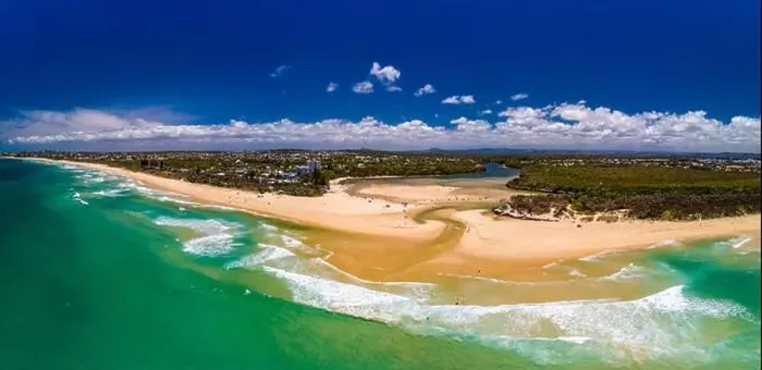 Framed Print : Aerial drone view of beach and Currimundi Lake, Caloundra, Sunshine Coast, Queensland, Australia Framed Print : Aerial drone view of beach and Currimundi Lake, Caloundra, Sunshine Coast, Queensland, Australia
