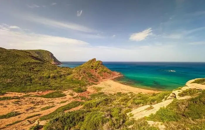 Framed Print : Aerial drone view of Cala del Pilar beach scenery on north cost of Menorca, near Ferreries Framed Print : Aerial drone view of Cala del Pilar beach scenery on north cost of Menorca, near Ferreries