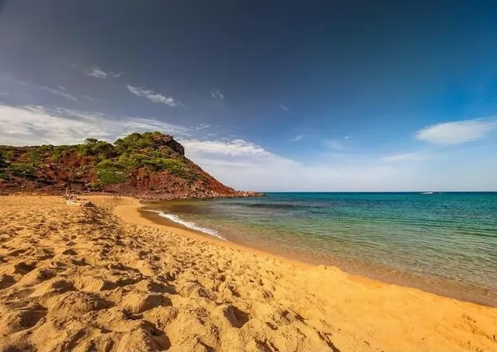 Framed Print : Aerial drone view of Cala del Pilar beach scenery on north cost of Menorca, near Ferreries Framed Print : Aerial drone view of Cala del Pilar beach scenery on north cost of Menorca, near Ferreries