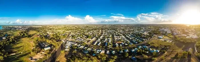 Framed Print : Aerial drone view of central area of Bundaberg, Queensland, Australia Framed Print : Aerial drone view of central area of Bundaberg, Queensland, Australia