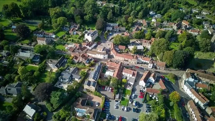 Framed Print : Aerial drone view over Chew Magna, the largest village in the Chew Valley. (03-09-2023) Framed Print : Aerial drone view over Chew Magna, the largest village in the Chew Valley. (03-09-2023)