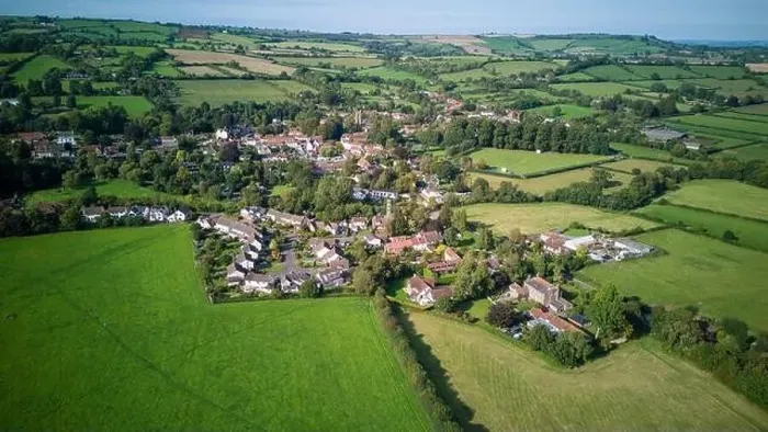 Framed Print : Aerial drone view over Chew Magna, the largest village in the Chew Valley. (03-09-2023) Framed Print : Aerial drone view over Chew Magna, the largest village in the Chew Valley. (03-09-2023)