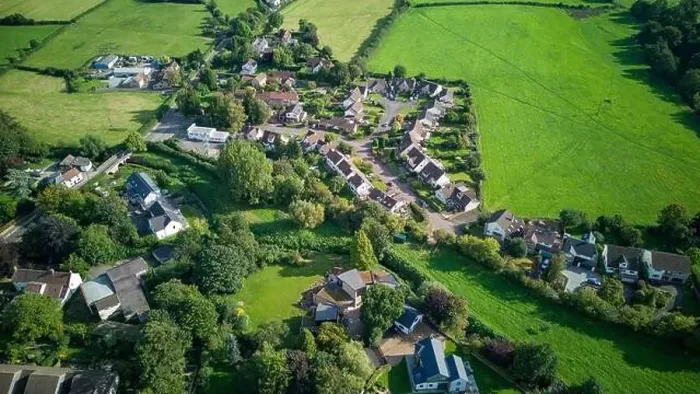 Framed Print : Aerial drone view over Chew Magna, the largest village in the Chew Valley. (03-09-2023) Framed Print : Aerial drone view over Chew Magna, the largest village in the Chew Valley. (03-09-2023)