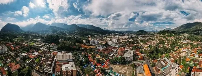 Framed Print : Aerial drone view of the city of Teresopolis in the mountainous region of Rio de Janeiro Framed Print : Aerial drone view of the city of Teresopolis in the mountainous region of Rio de Janeiro