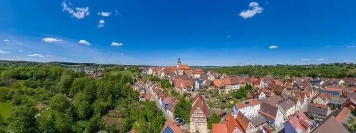 Framed Print : Aerial drone view, city view, Gochsheim, Baden-Wurttemberg, Germany, Europe Framed Print : Aerial drone view, city view, Gochsheim, Baden-Wurttemberg, Germany, Europe