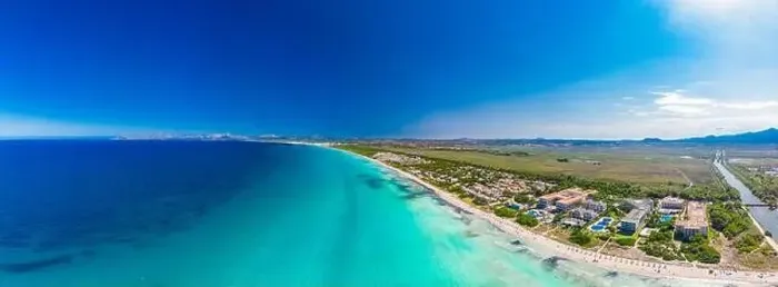 Framed Print : Aerial drone view of a coast line with beach in playa de Muro, Mallorca, Spain Framed Print : Aerial drone view of a coast line with beach in playa de Muro, Mallorca, Spain