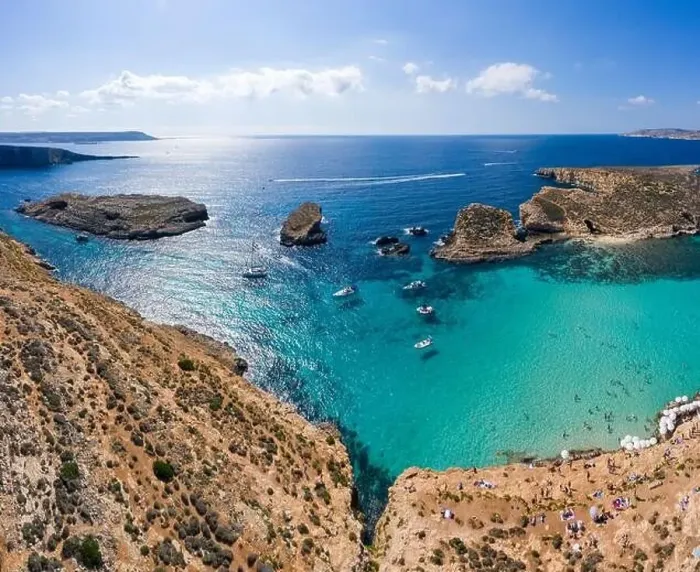 Framed Print : Aerial drone view Comino Framed Print : Aerial drone view Comino