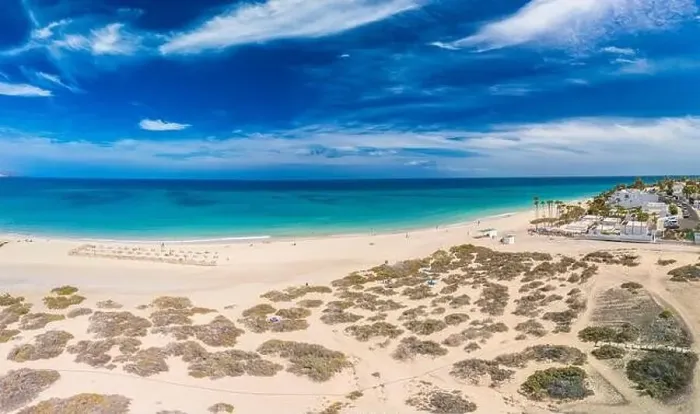 Framed Print : Aerial drone view of Costa Calma beach during the sunset, Fuerteventura, Canary Islands, Spain Framed Print : Aerial drone view of Costa Calma beach during the sunset, Fuerteventura, Canary Islands, Spain