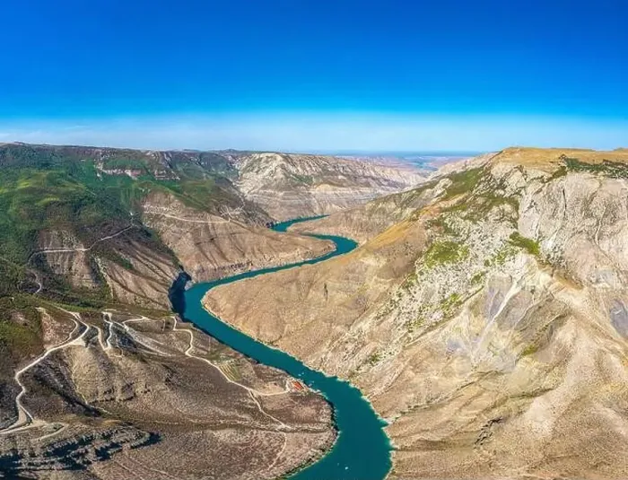 Framed Print : Aerial drone view to deep Sulak canyons Framed Print : Aerial drone view to deep Sulak canyons